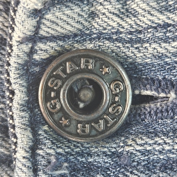 G Star Jeans Size 34 x 34 Low Com Straight Leg Zip Ankle Flap Pockets Distressed - Picture 12 of 13